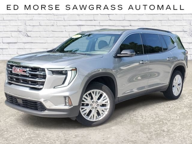 2024 GMC Acadia Elevation in Sterling Metallic — front three-quarter view