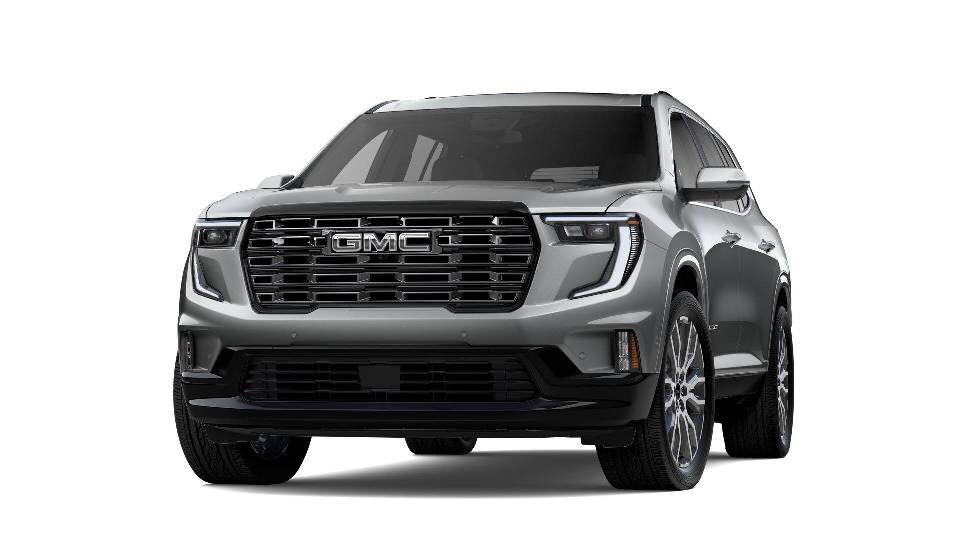 2026 GMC Acadia Denali Ultimate in Sterling Metallic — front three-quarter view