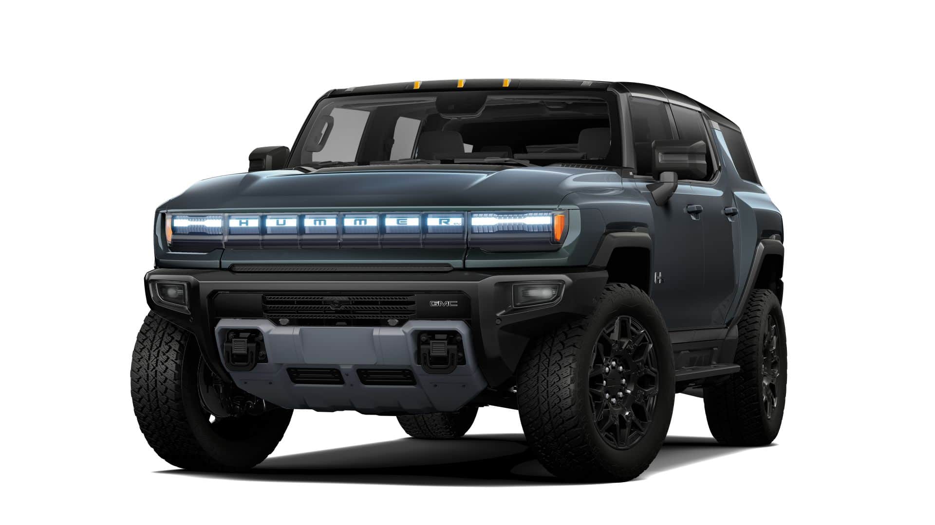 2026 GMC HUMMER EV SUV 2X in Graphite Blue Metallic — front three-quarter view