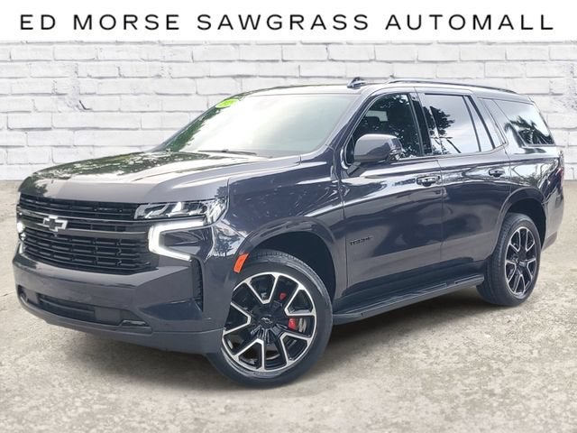 2023 Chevrolet Tahoe RST in Dark Ash Metallic — front three-quarter view