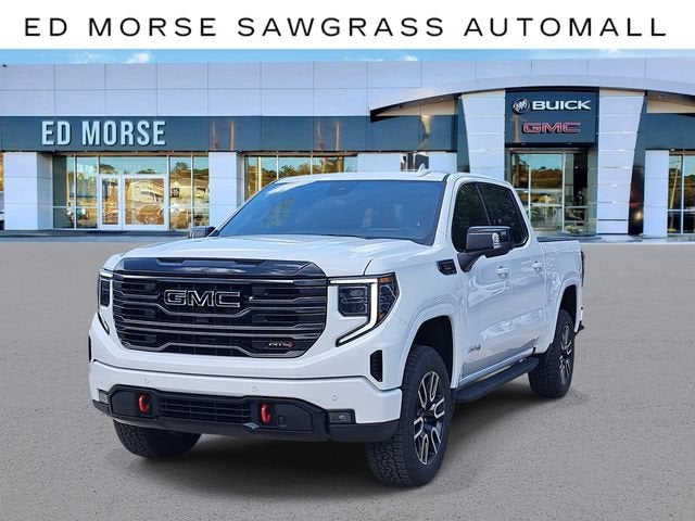 2026 GMC Sierra 1500 AT4 in Summit White — front three-quarter view