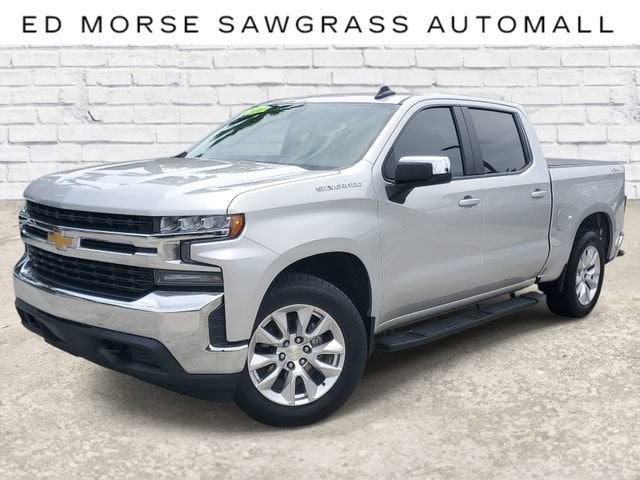2020 Chevrolet Silverado 1500 LT in Silver Ice Metallic — front three-quarter view
