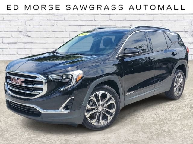 2019 GMC Terrain SLT in Ebony Twilight Metallic — front three-quarter view