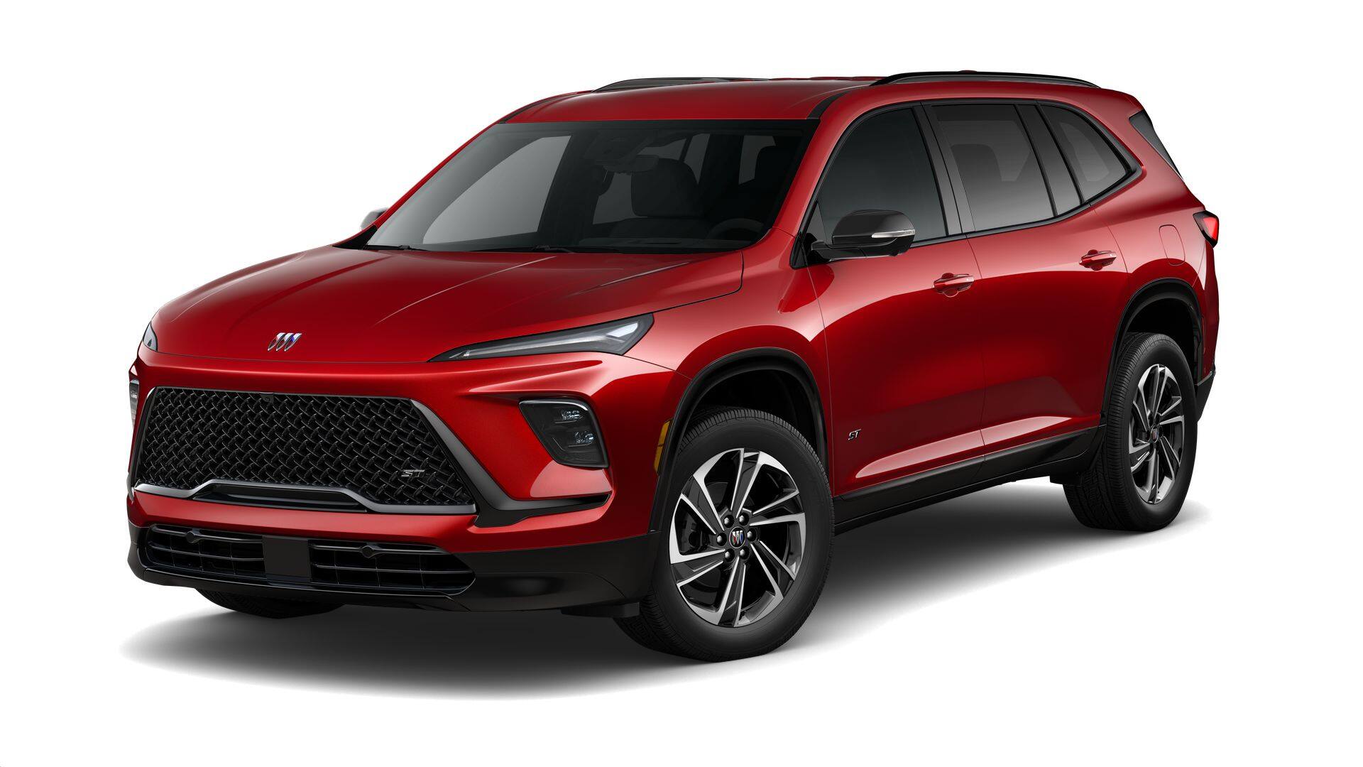 2026 Buick Enclave Sport Touring in Cherry Red Tintcoat — front three-quarter view