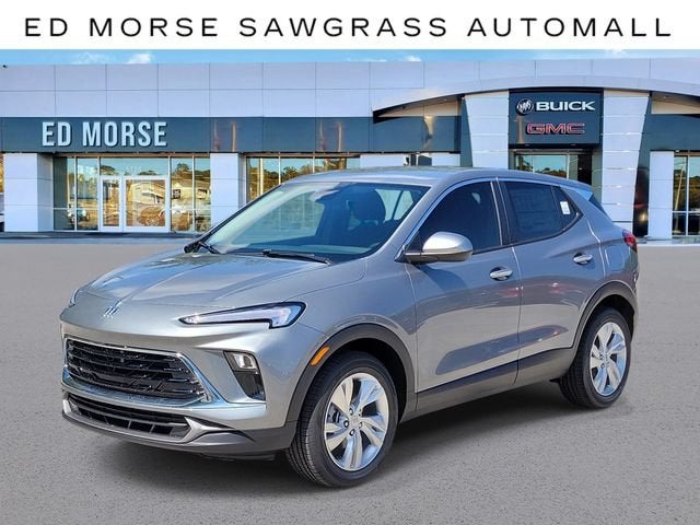 2026 Buick Encore GX Preferred in Moonstone Gray Metallic — front three-quarter view