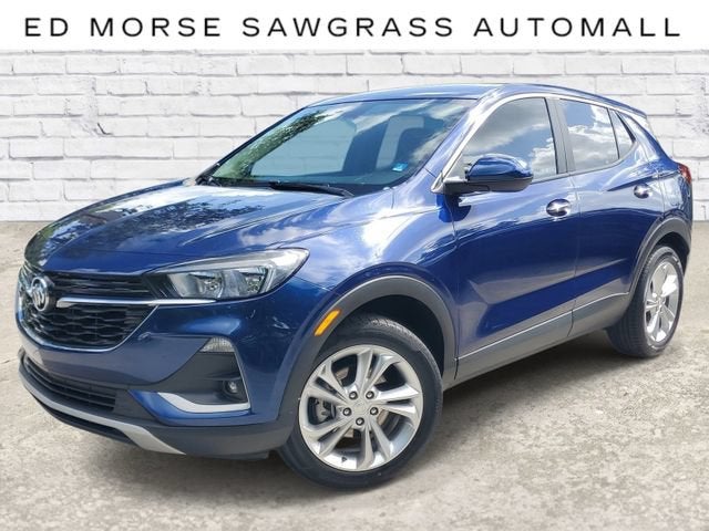 2023 Buick Encore GX Preferred in Sapphire Metallic — front three-quarter view