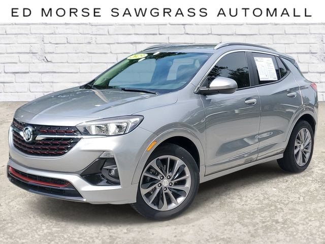 2023 Buick Encore GX Select in Moonstone Gray Metallic — front three-quarter view