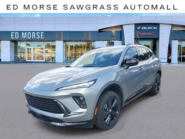 2026 Buick Envision Sport Touring in Moonstone Gray Metallic — front three-quarter view