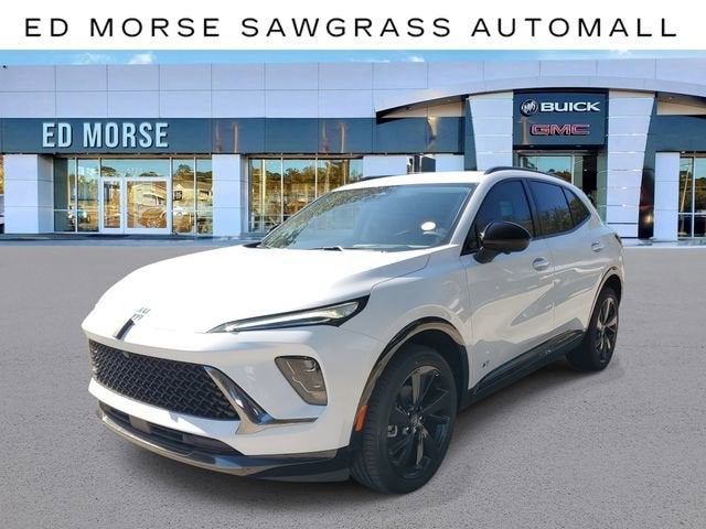 2026 Buick Envision Sport Touring in Iridescent White Tricoat — front three-quarter view
