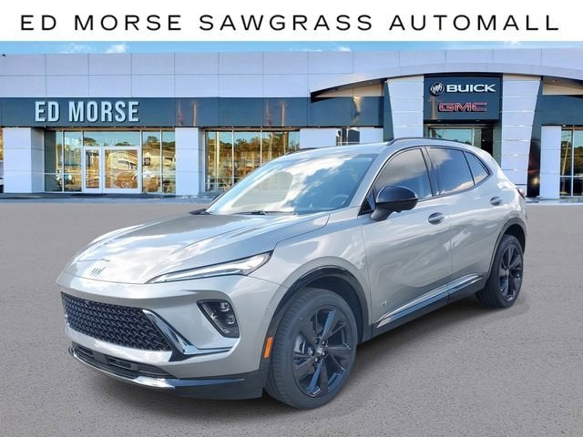 2026 Buick Envision Sport Touring in Moonstone Gray Metallic — front three-quarter view