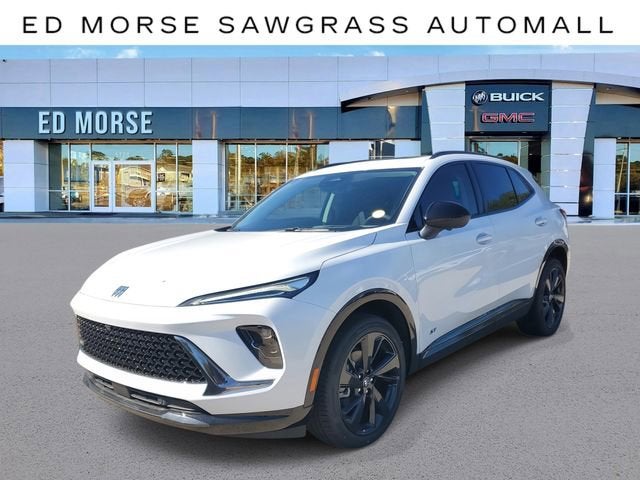 2026 Buick Envision Sport Touring in Iridescent White Tricoat — front three-quarter view